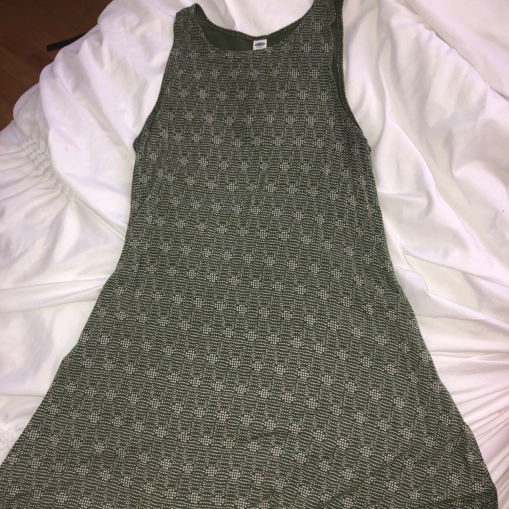 Green & white tank top summer dress